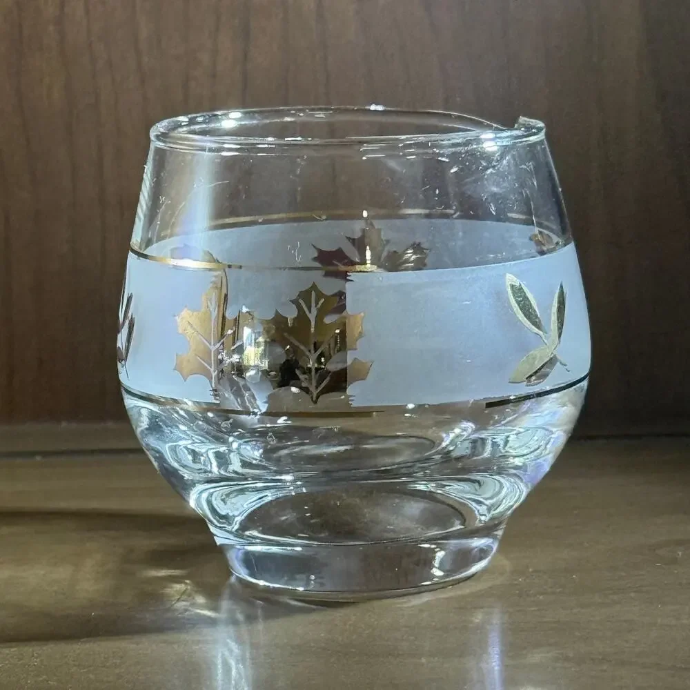 Vintage Libbey Golden Foliage creamer MCM drinkware barware serve-ware
